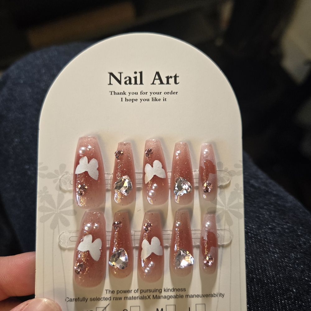 Elegant Nail Art Set with Rhinestones
